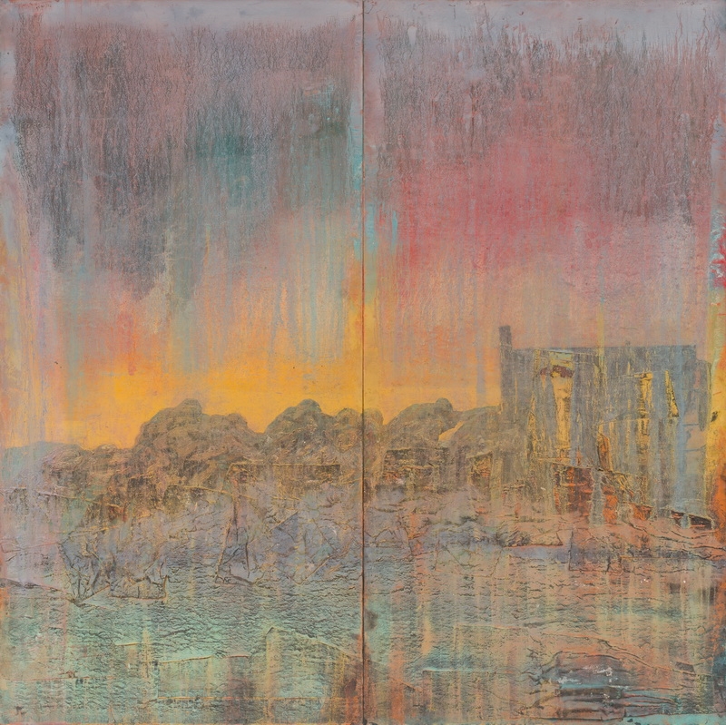 郭婧媛 《抗洪先锋》 180×180cm 综合材料绘画.JPG