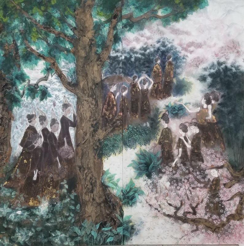 刘利波 《畲民桃源》 180×180cm 中国画.jpg