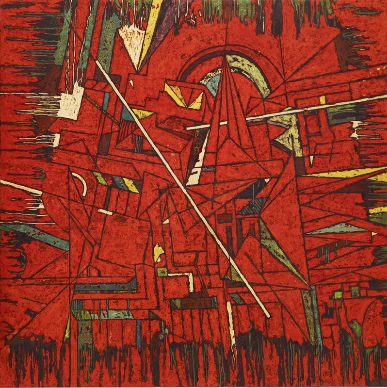 姚炬伟 《纸飞机》 200×200×6cm 漆画.jpg