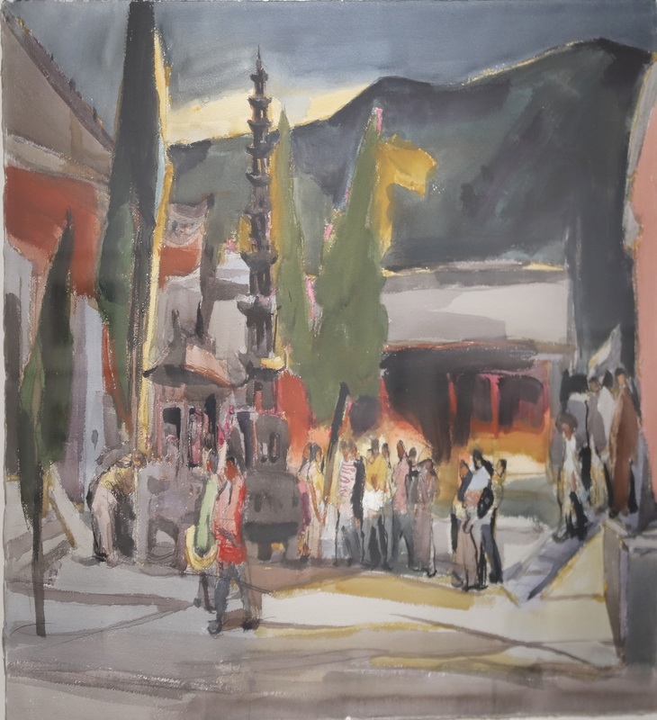 周刚 《五台山十方堂》 75×105cm 2016.JPG