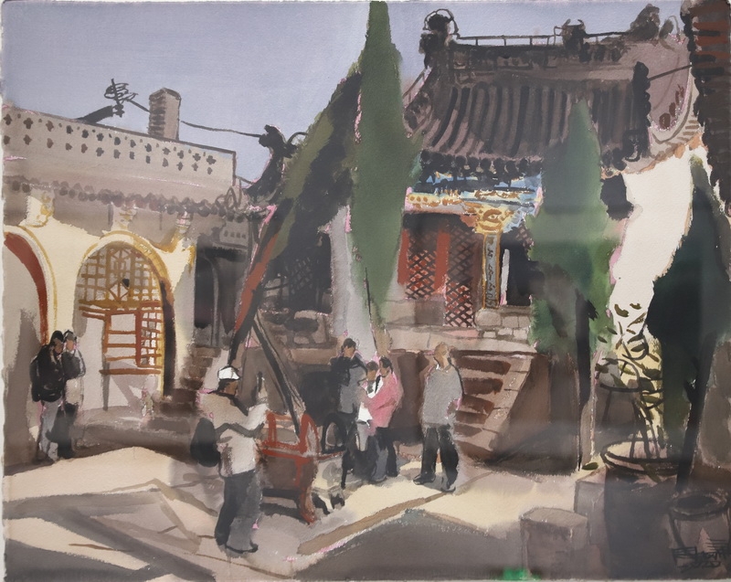 周刚 《碛口黑龙庙》 75×105cm 2020.JPG