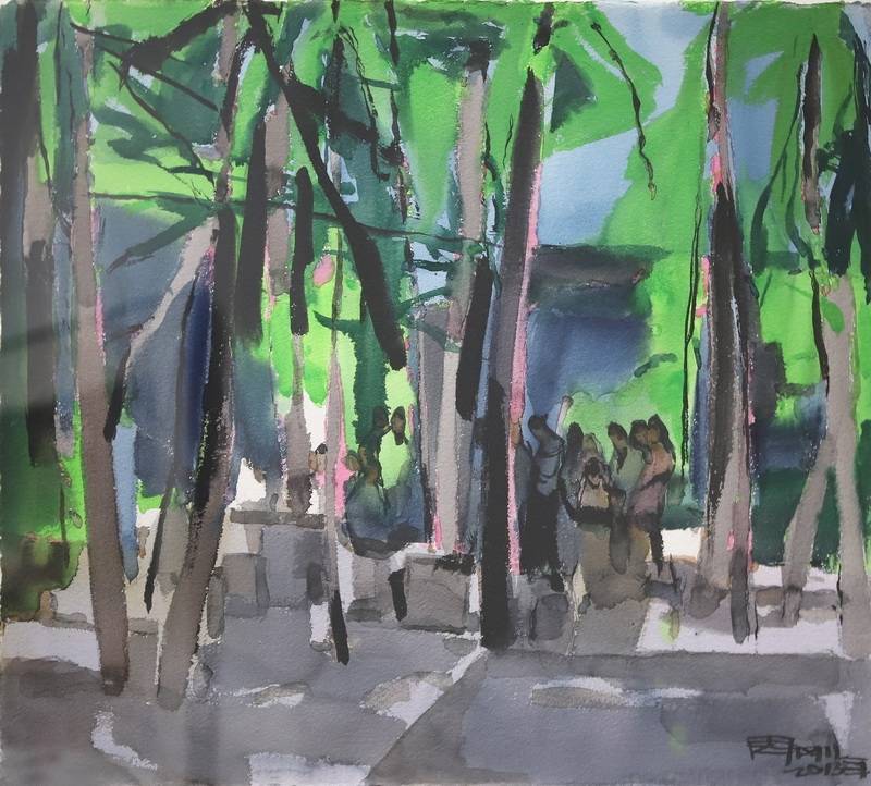 周刚 《绿荫下》 56×76cm 2015.JPG