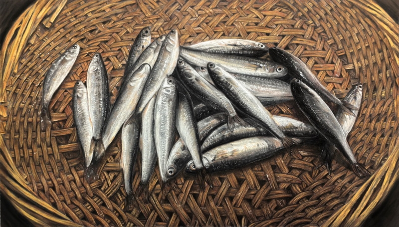 费娜 +《旧筥 · 承鲜》 +13456114112+73cm×41cm+色粉画.jpg